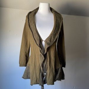 Anthropologie Moss Green Wool Blend Cardigan